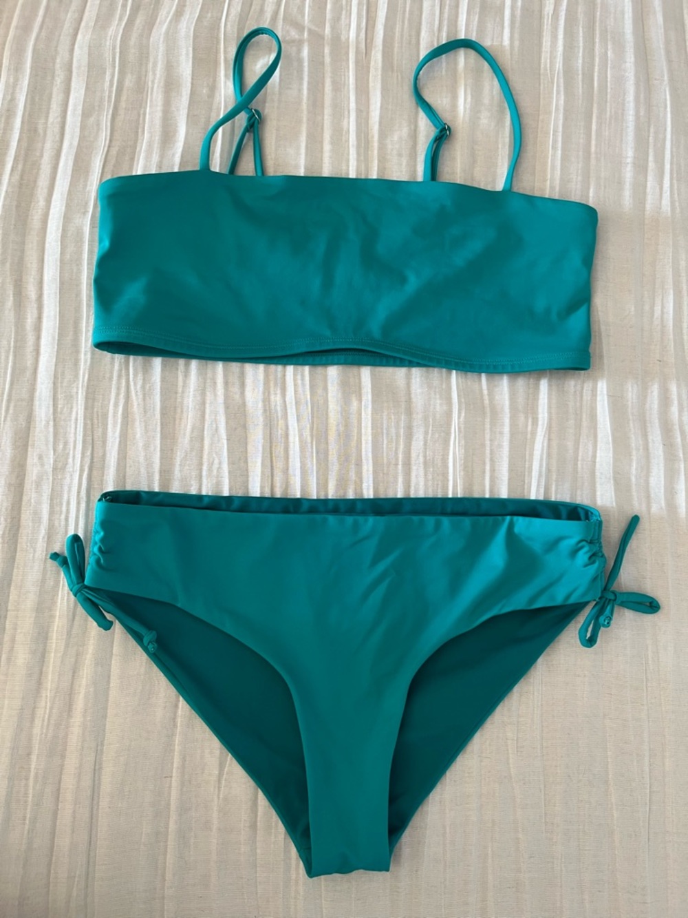 Jolyn Swim x Erin Krouse Bikini Chika Top and Tia Bottom in Teal Blue Size M